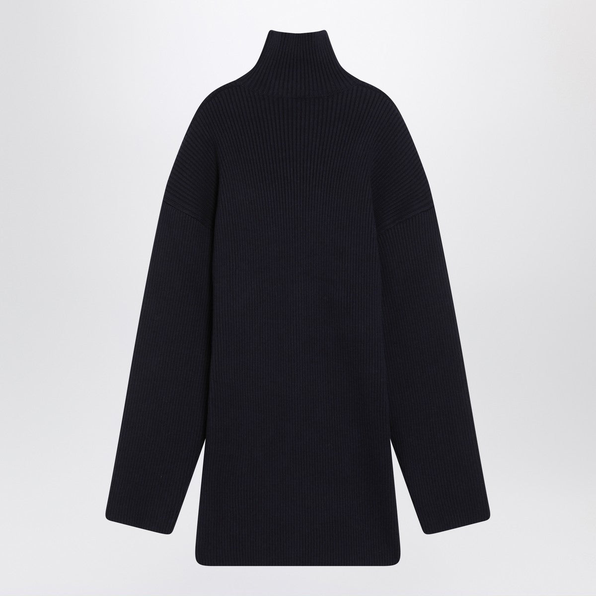Balenciaga Pinched navy mini dress in wool and cotton Balenciaga