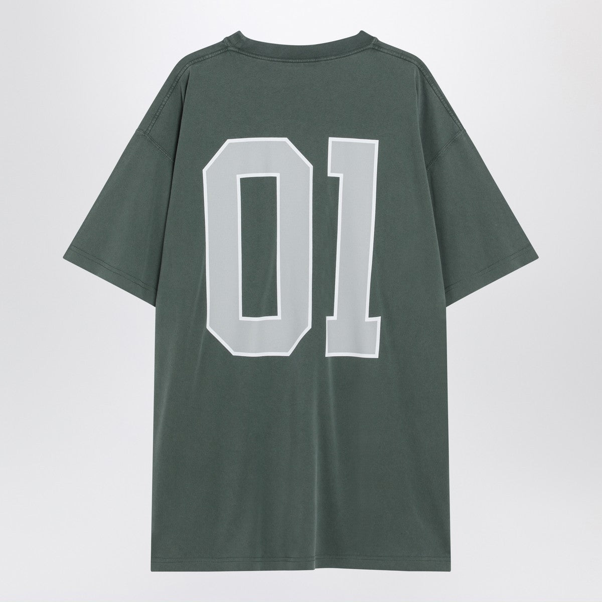Balenciaga Dark green/light grey oversized basketball T-shirt Balenciaga
