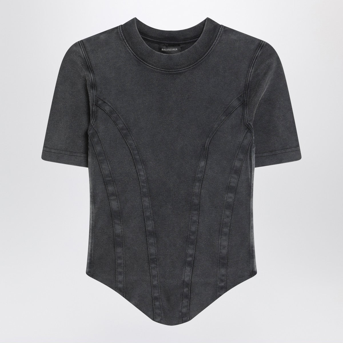 Balenciaga Washed black corset-style T-shirt Balenciaga