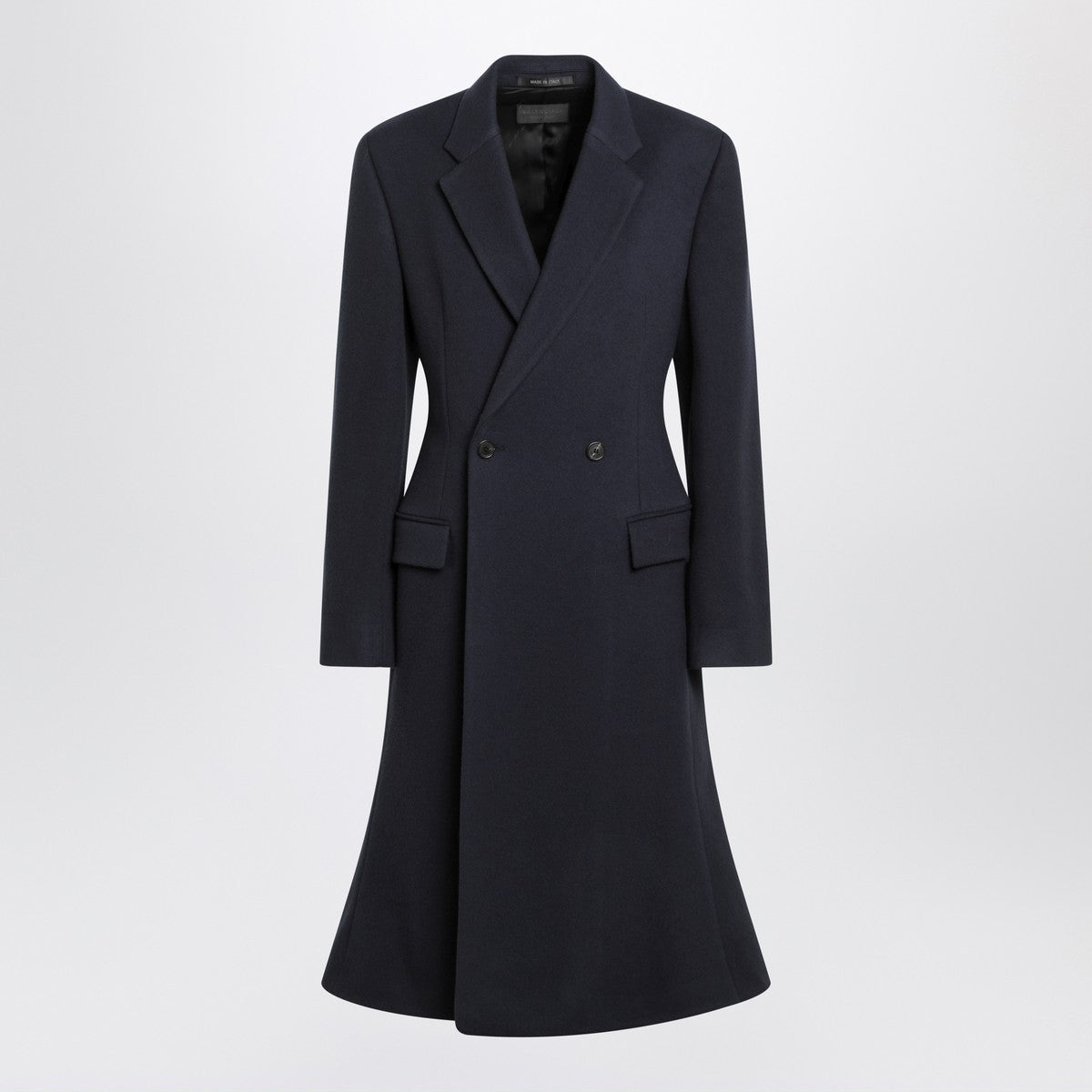 Balenciaga Navy blue Midi Godet wool coat Balenciaga