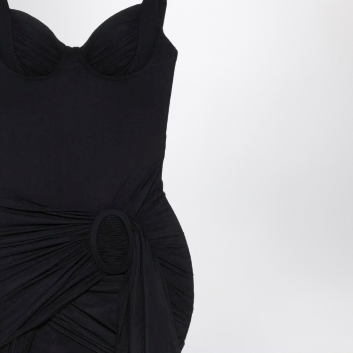 Balenciaga Black draped mini dress in jersey Balenciaga
