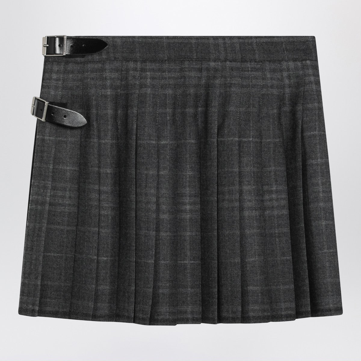 Balenciaga Grey shadow-effect tartan mini skirt Balenciaga