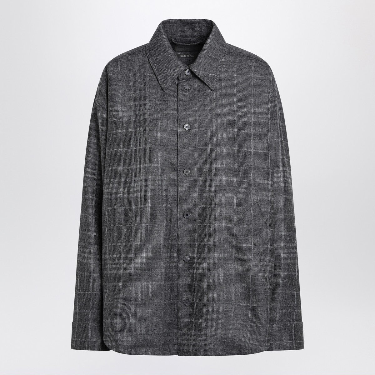 Balenciaga Grey wool tartan shirt jacket Balenciaga