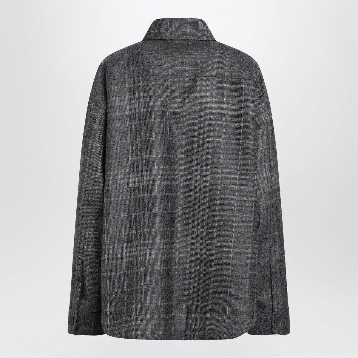 Balenciaga Grey wool tartan shirt jacket Balenciaga