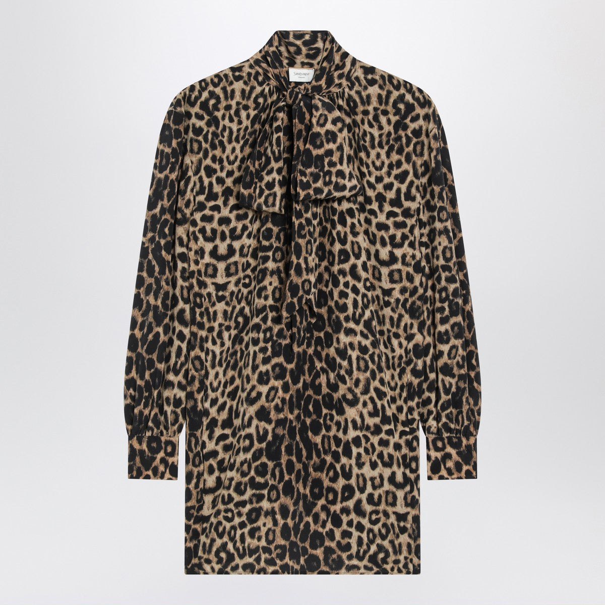 Saint Laurent Leopard-print silk mini dress Saint Laurent