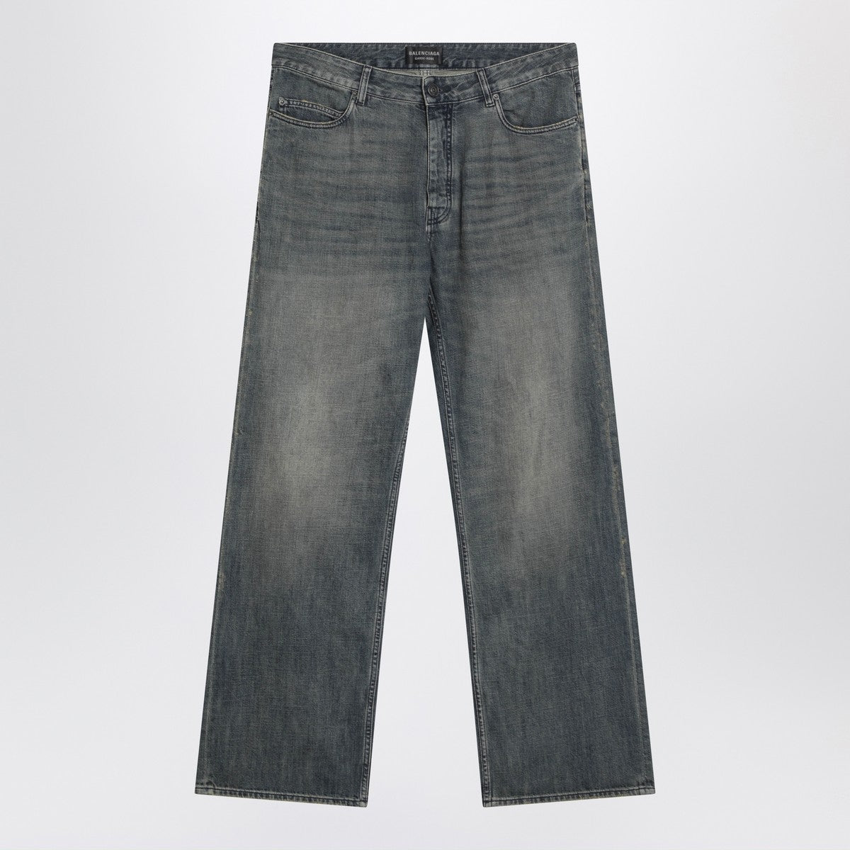 Balenciaga Loose washed jeans in blue/grey/yellow Balenciaga