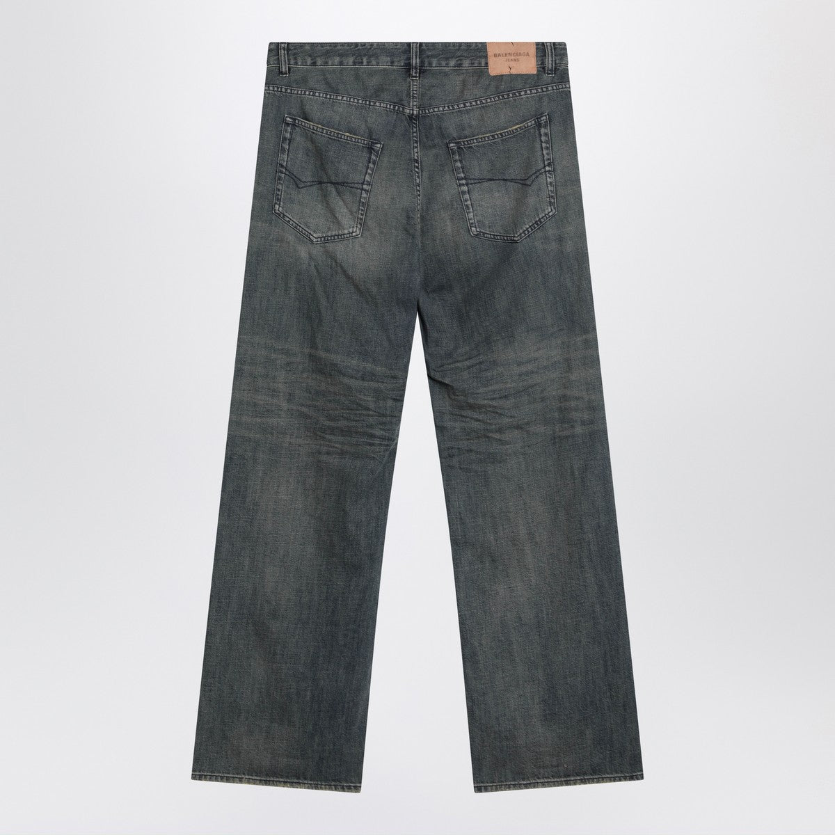 Balenciaga Loose washed jeans in blue/grey/yellow Balenciaga