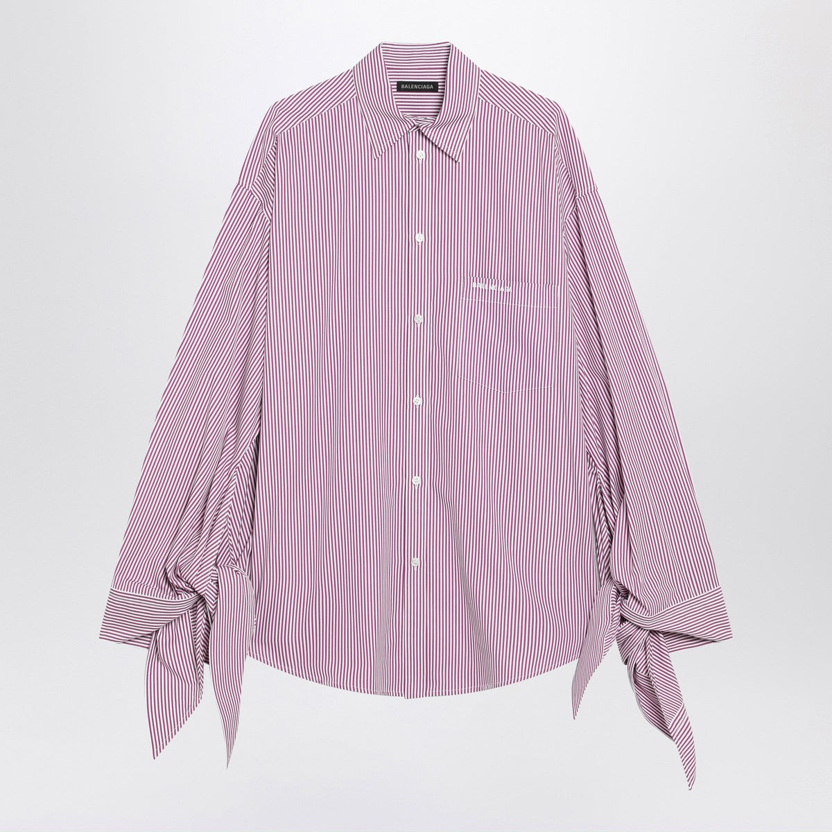 Balenciaga White/plum striped cotton shirt Balenciaga