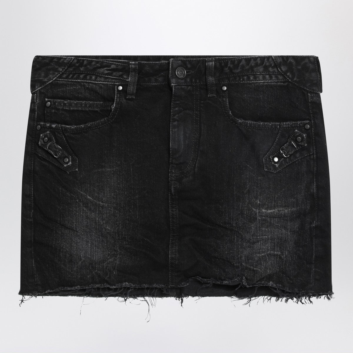 Balenciaga Washed black City mini denim skirt Balenciaga