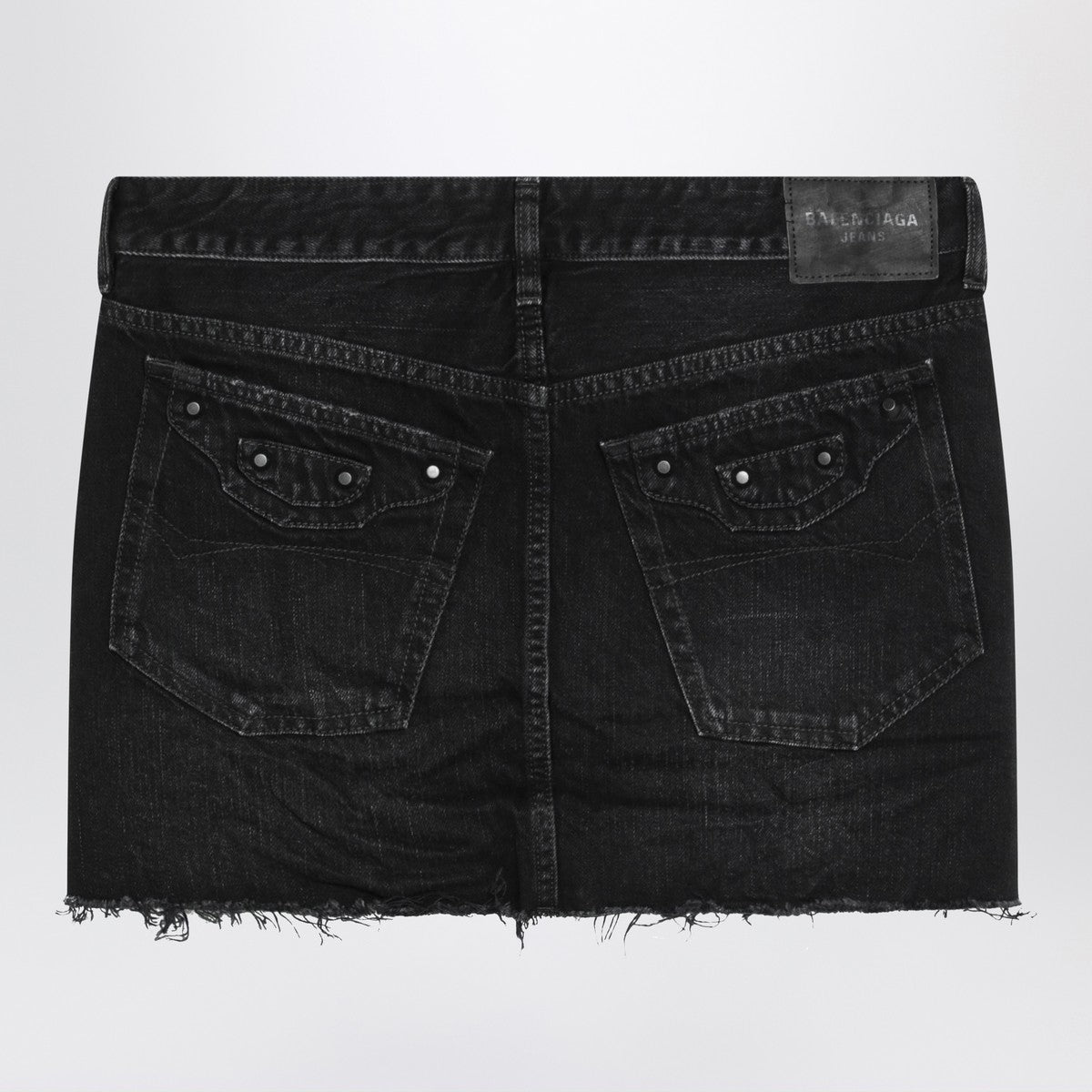 Balenciaga Washed black City mini denim skirt Balenciaga