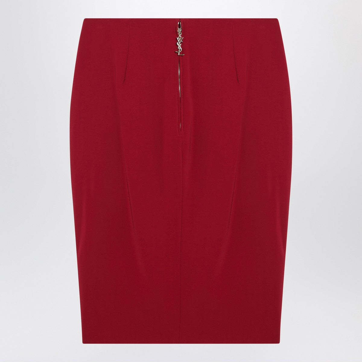 Saint Laurent Red satin pencil skirt