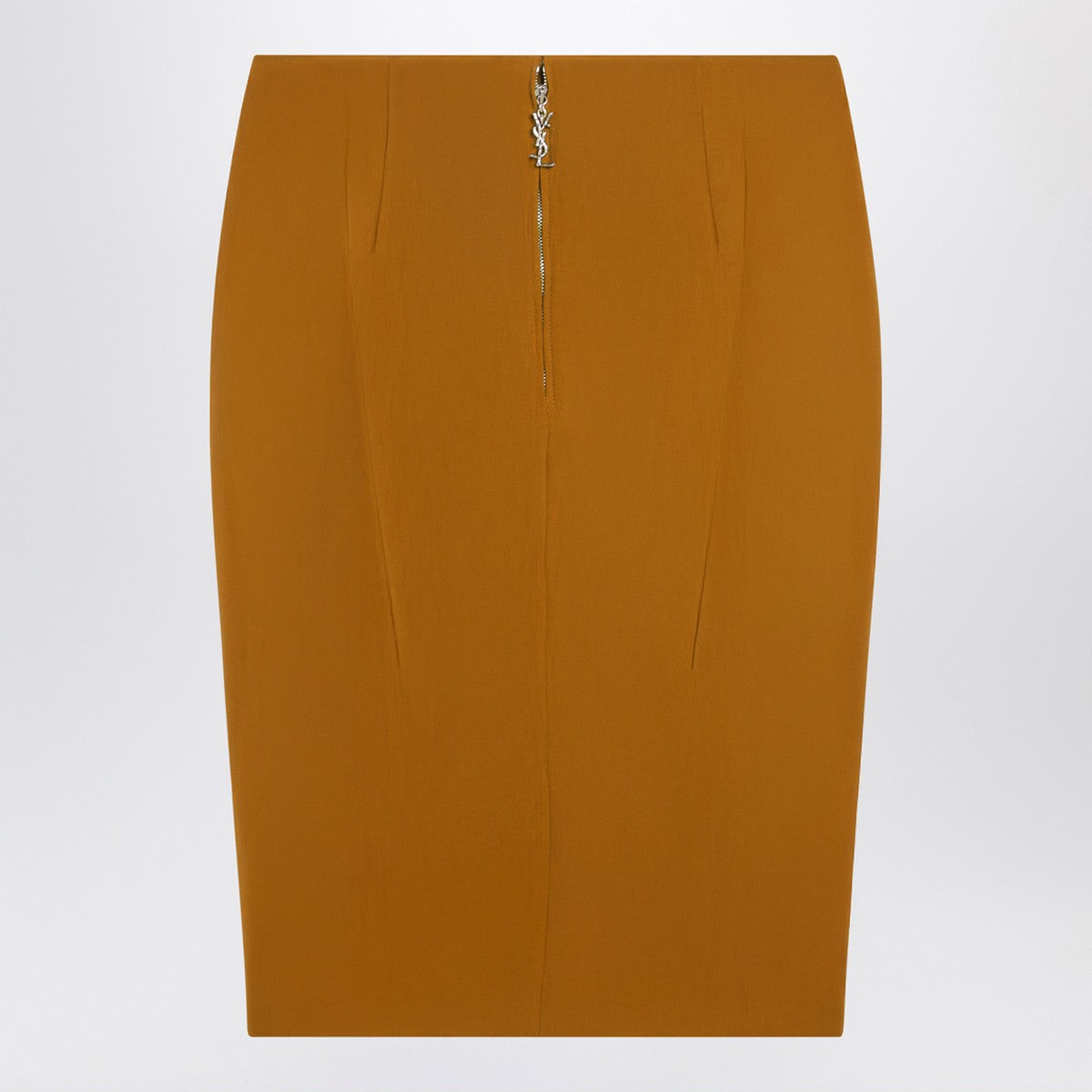 Saint Laurent Ochre yellow satin pencil skirt Saint Laurent