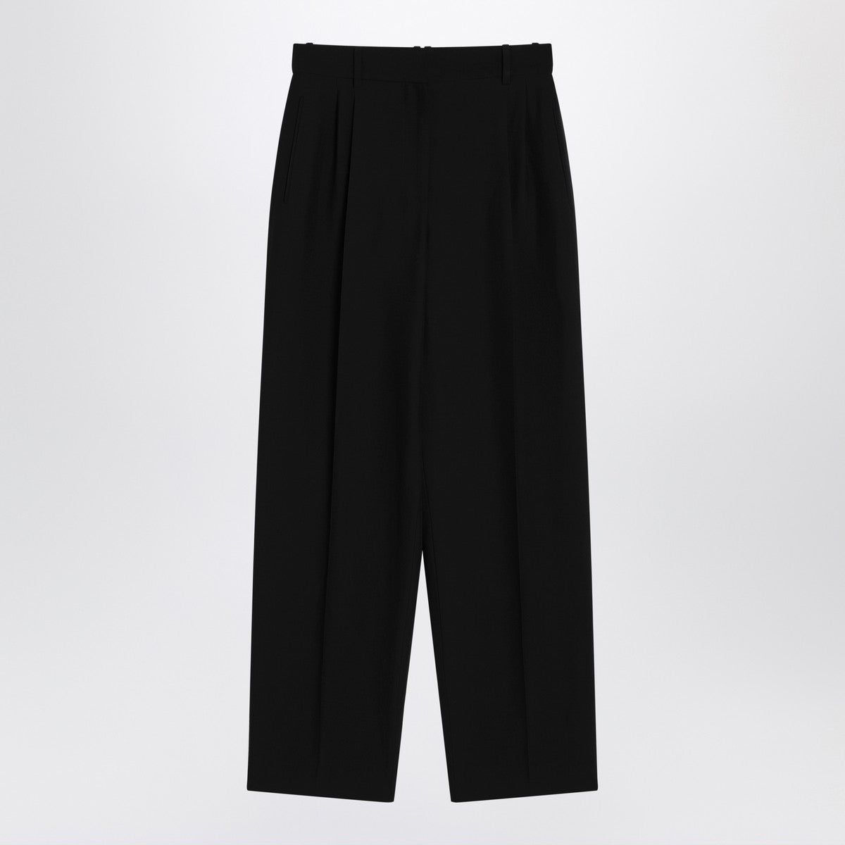 The Row Lilas trousers in black wool and linen The Row
