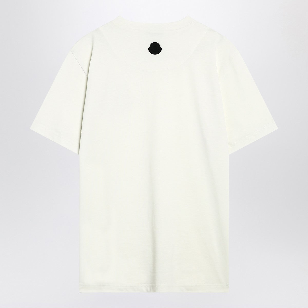 Moncler White cotton T-shirt with three-dimensional logo Moncler