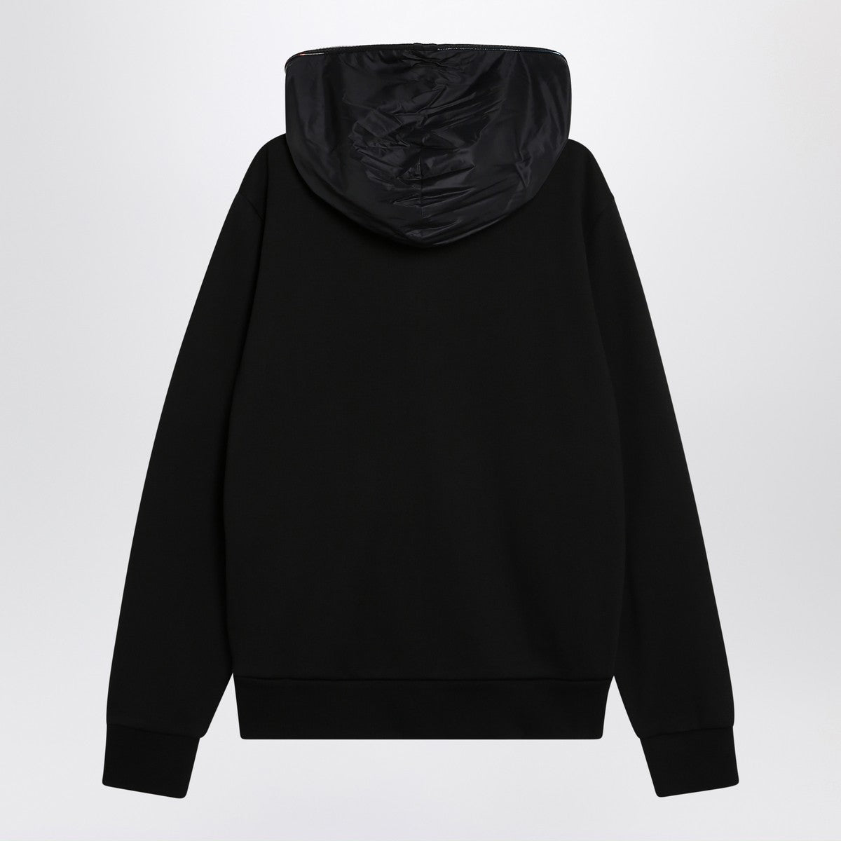 Moncler Black zip cardigan in cotton and nylon Moncler
