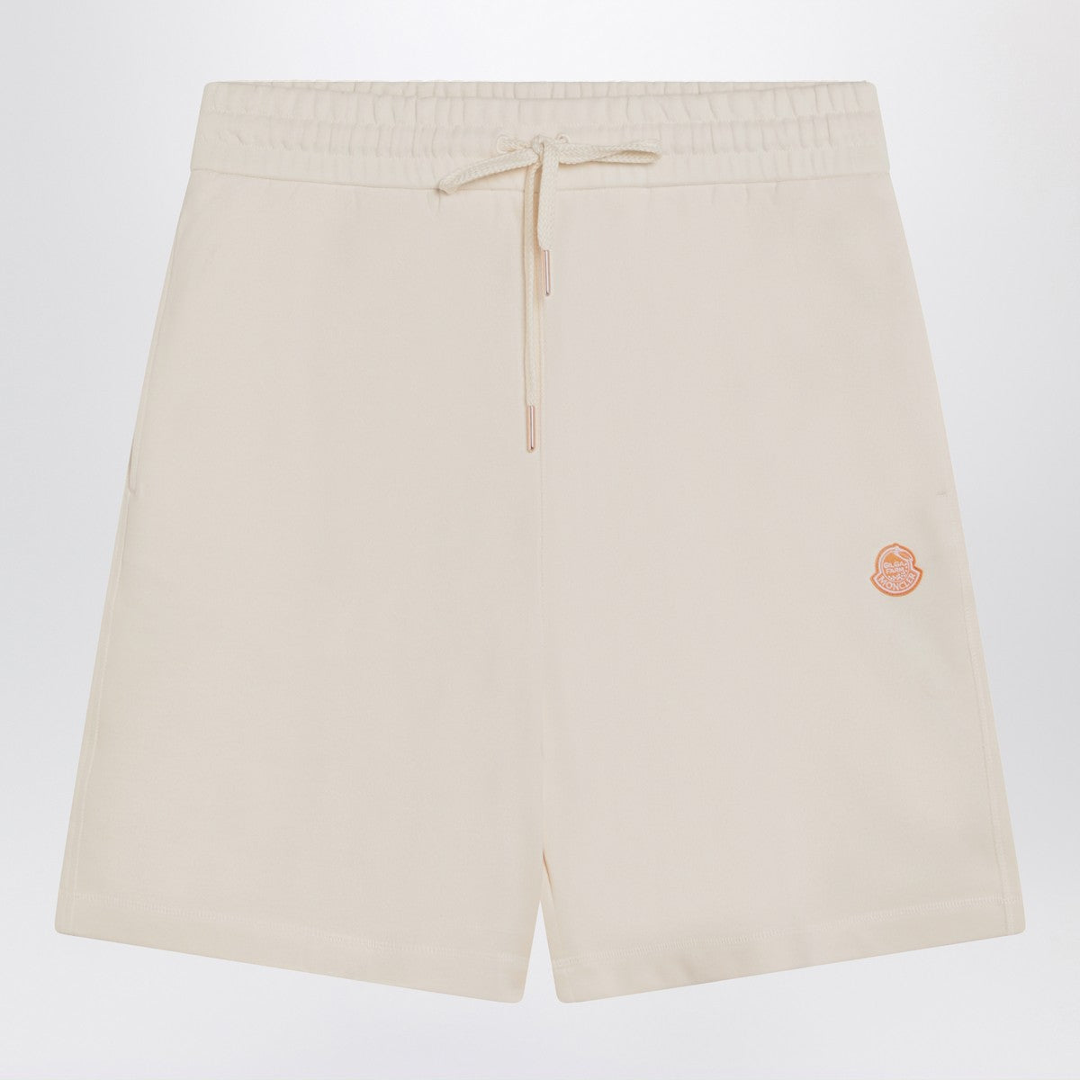 Moncler Genius Ivory white cotton shorts