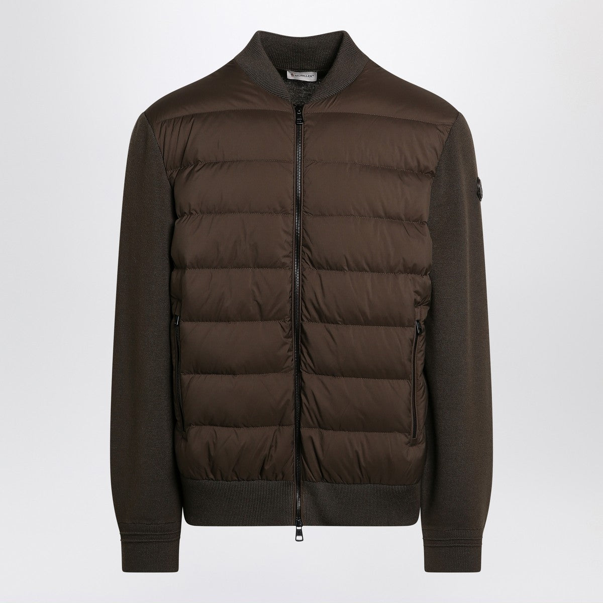 Moncler Cardigan with padded nylon knit sleeves Moncler