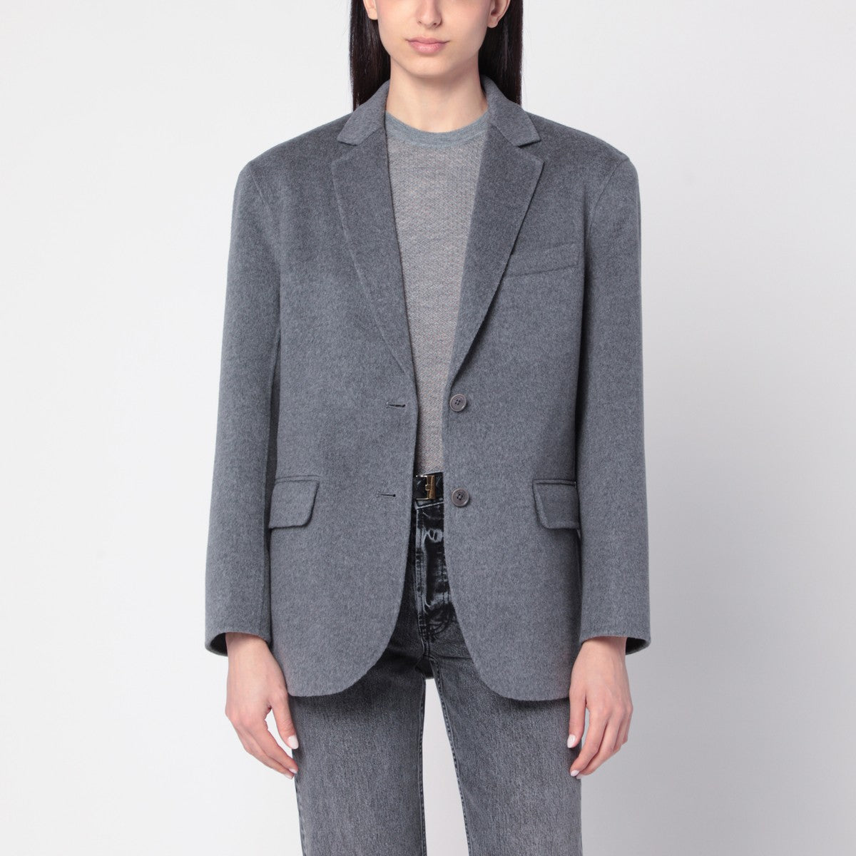 ANINE BING Gray Quinn jacket in wool and cashmere ANINE BING
