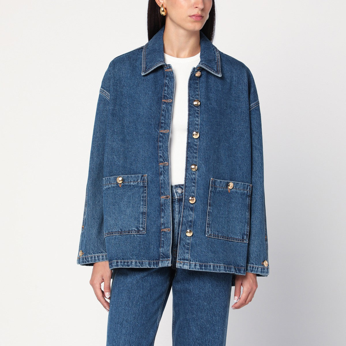 ANINE BING Luna jacket in indigo blue denim ANINE BING