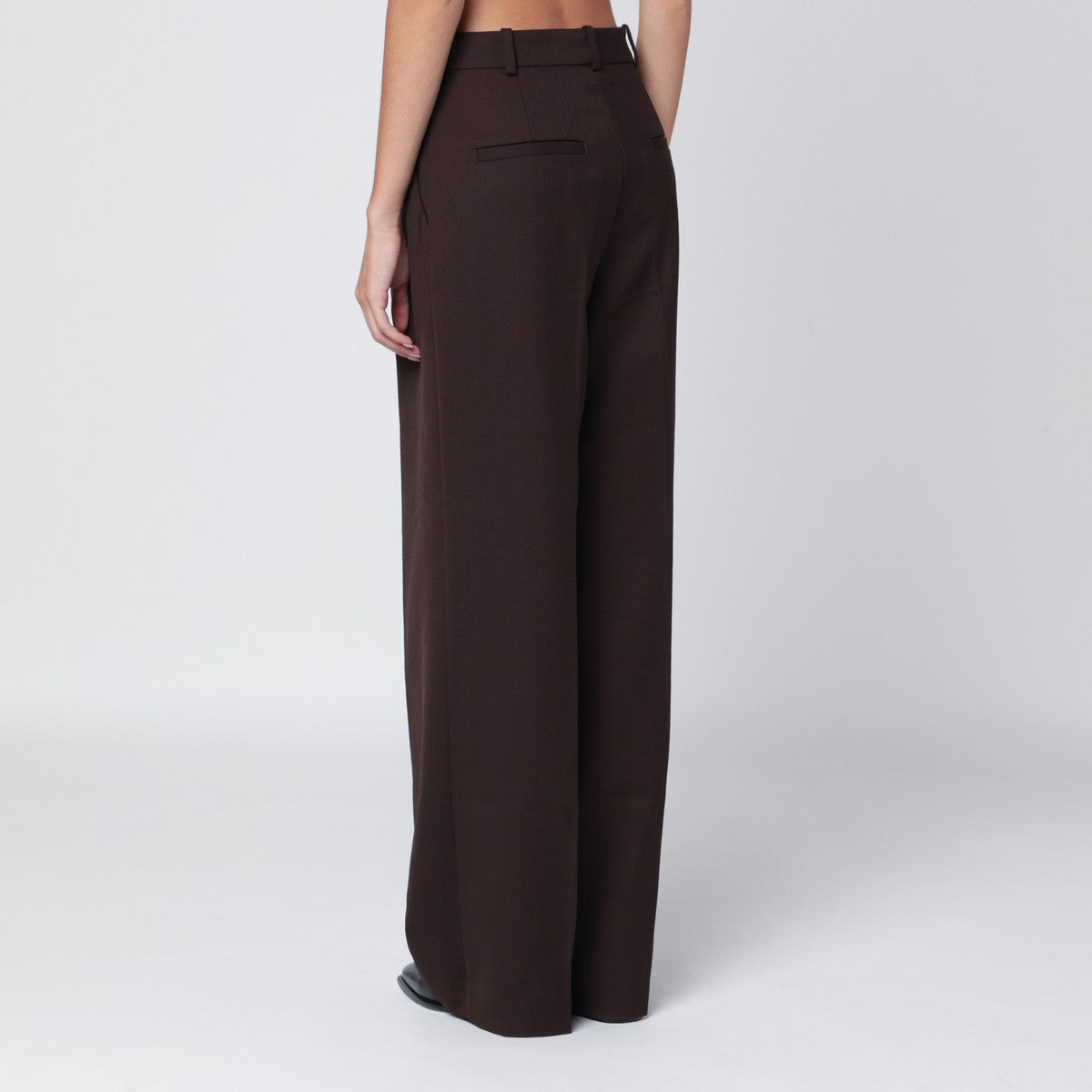 ANINE BING Brown wide-leg wool blend trousers ANINE BING