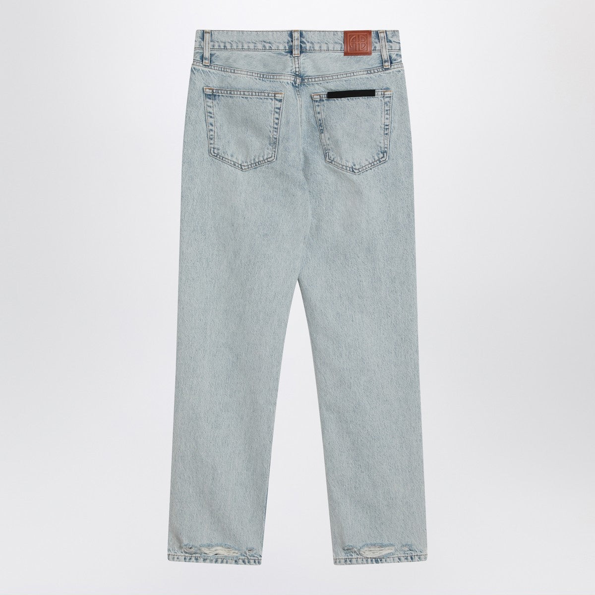 ANINE BING Kate straight-leg bleached blue jeans ANINE BING