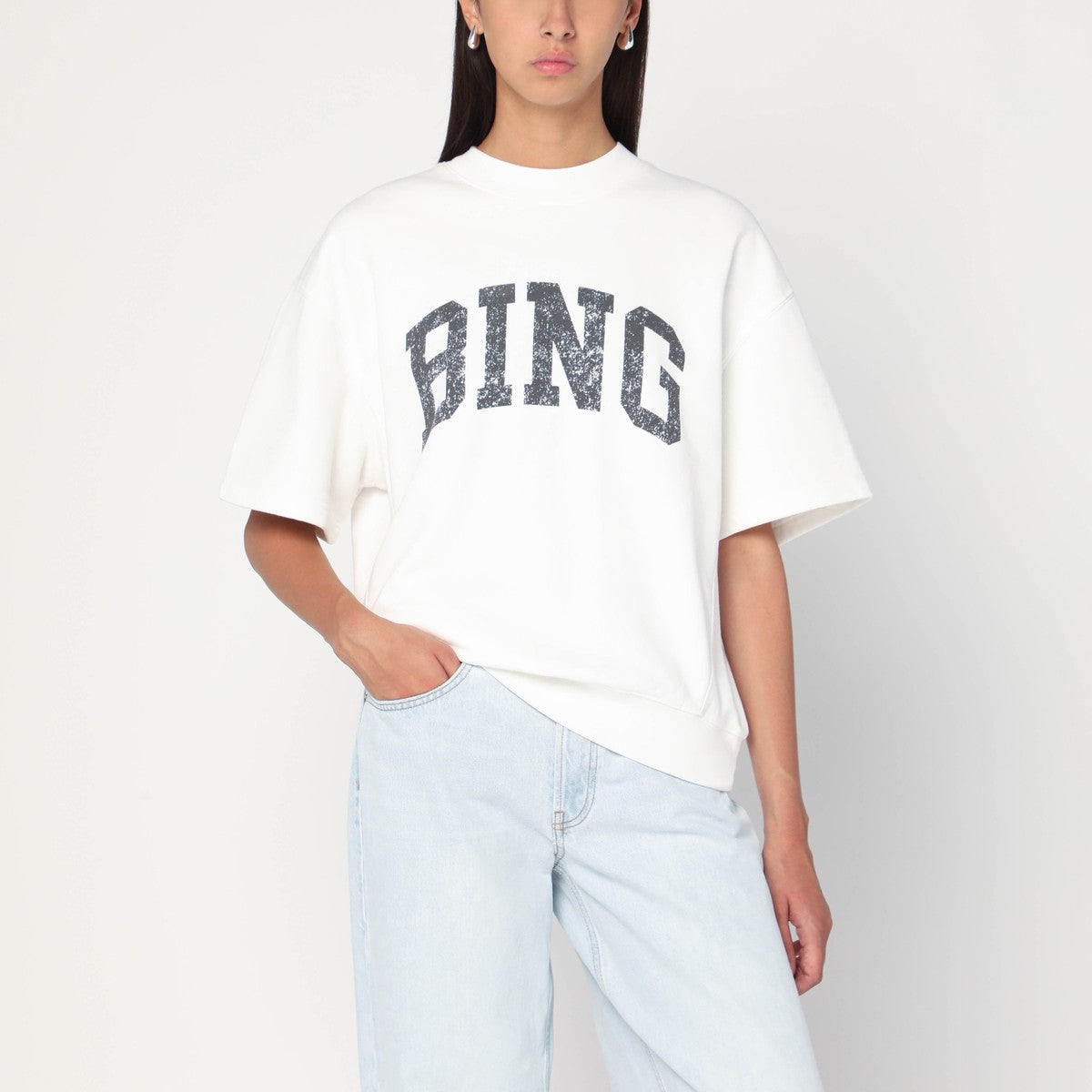 ANINE BING Jay Bing white cotton sweatshirt ANINE BING