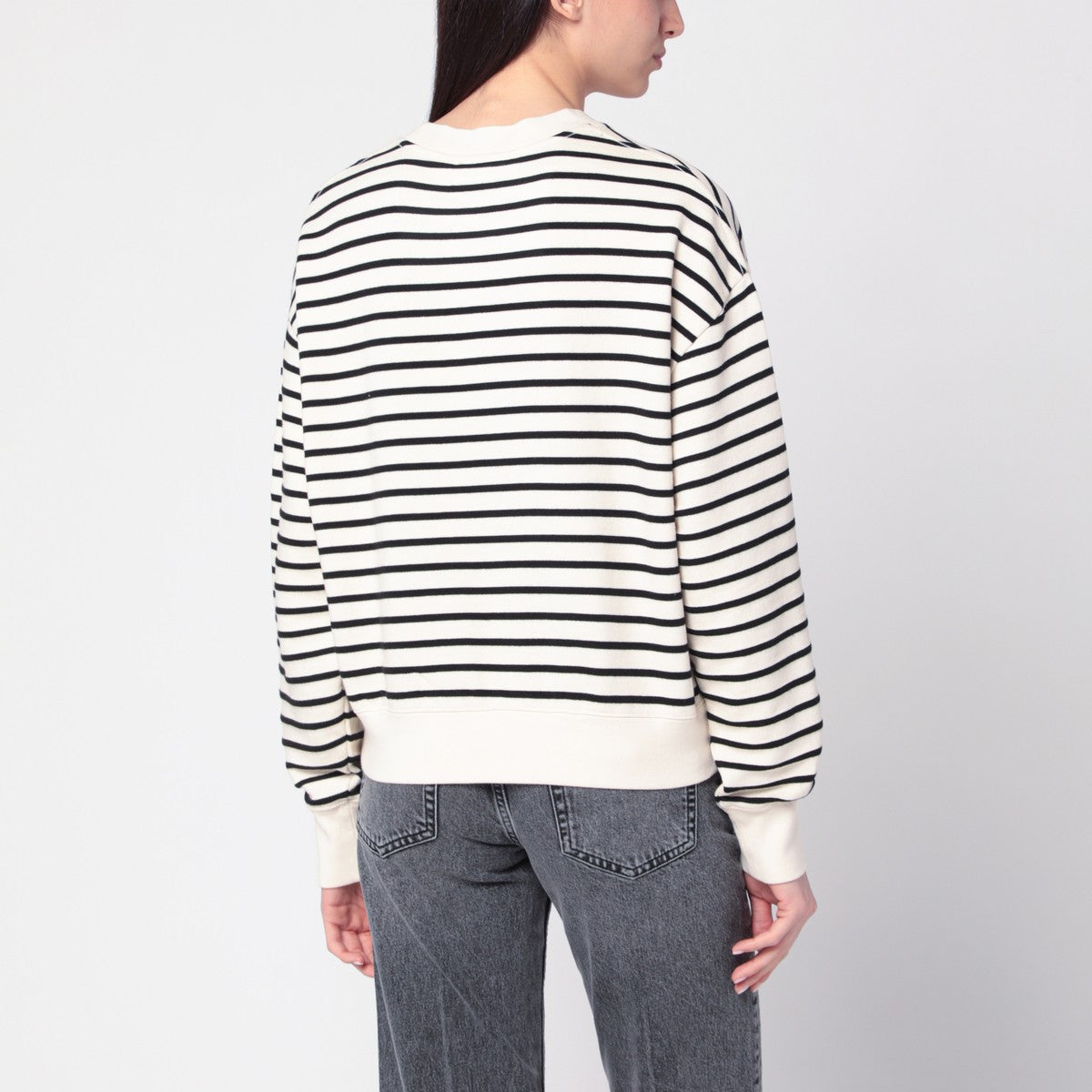 ANINE BING Ivory/black striped Dean sweatshirt ANINE BING