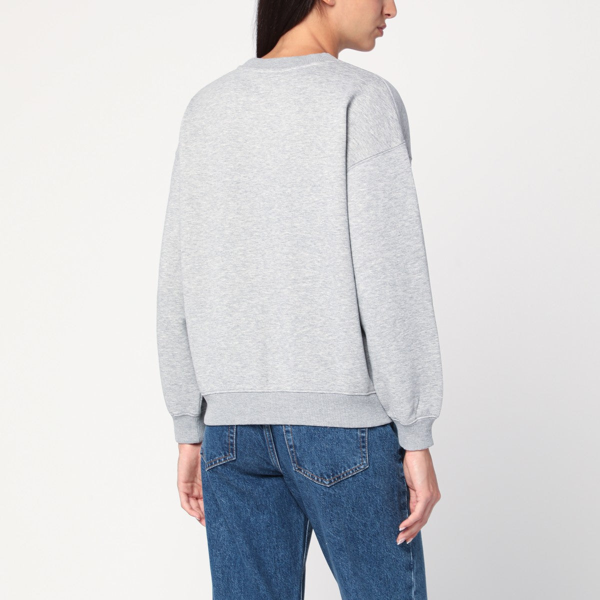 ANINE BING Grey crewneck sweatshirt with logo ANINE BING
