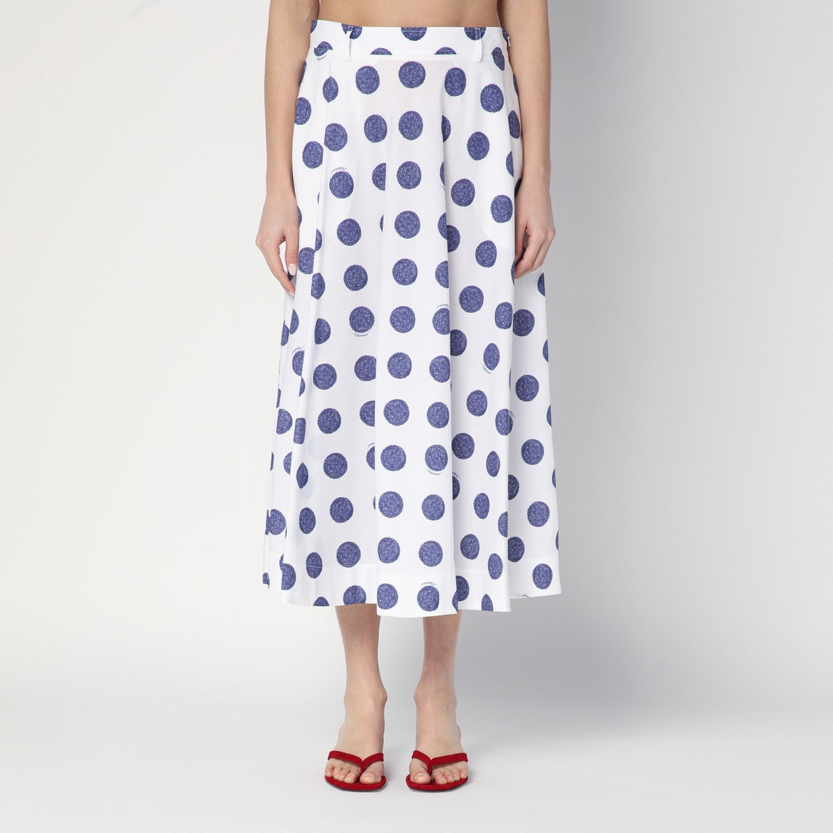 Moschino Flared white skirt with polka dots Moschino