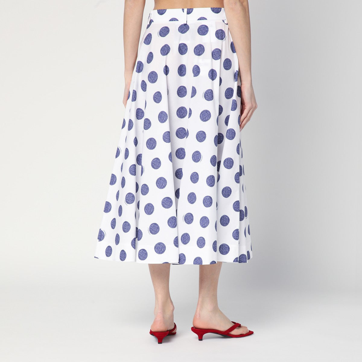 Moschino Flared white skirt with polka dots Moschino
