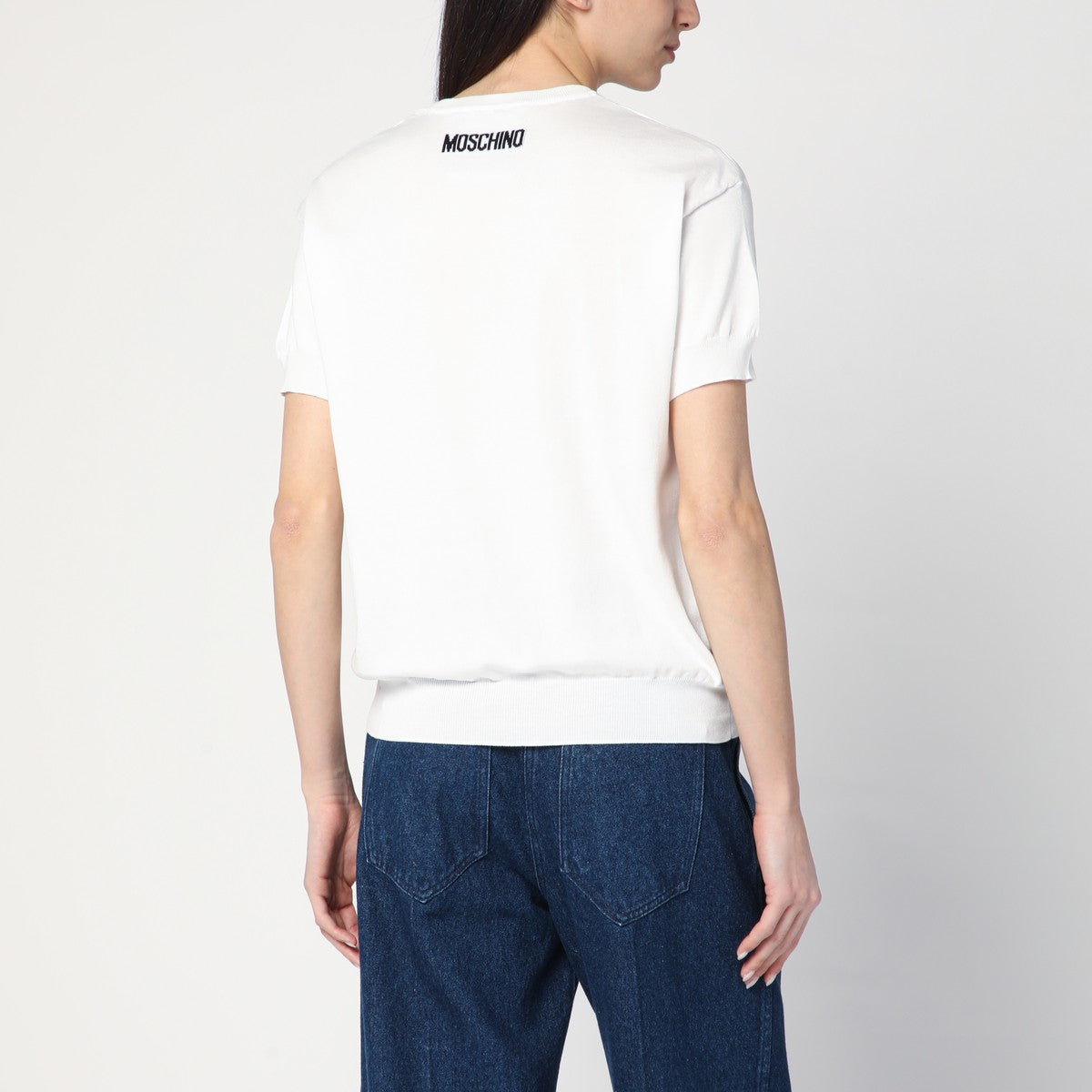 Moschino Get Happy white cotton sweater Moschino