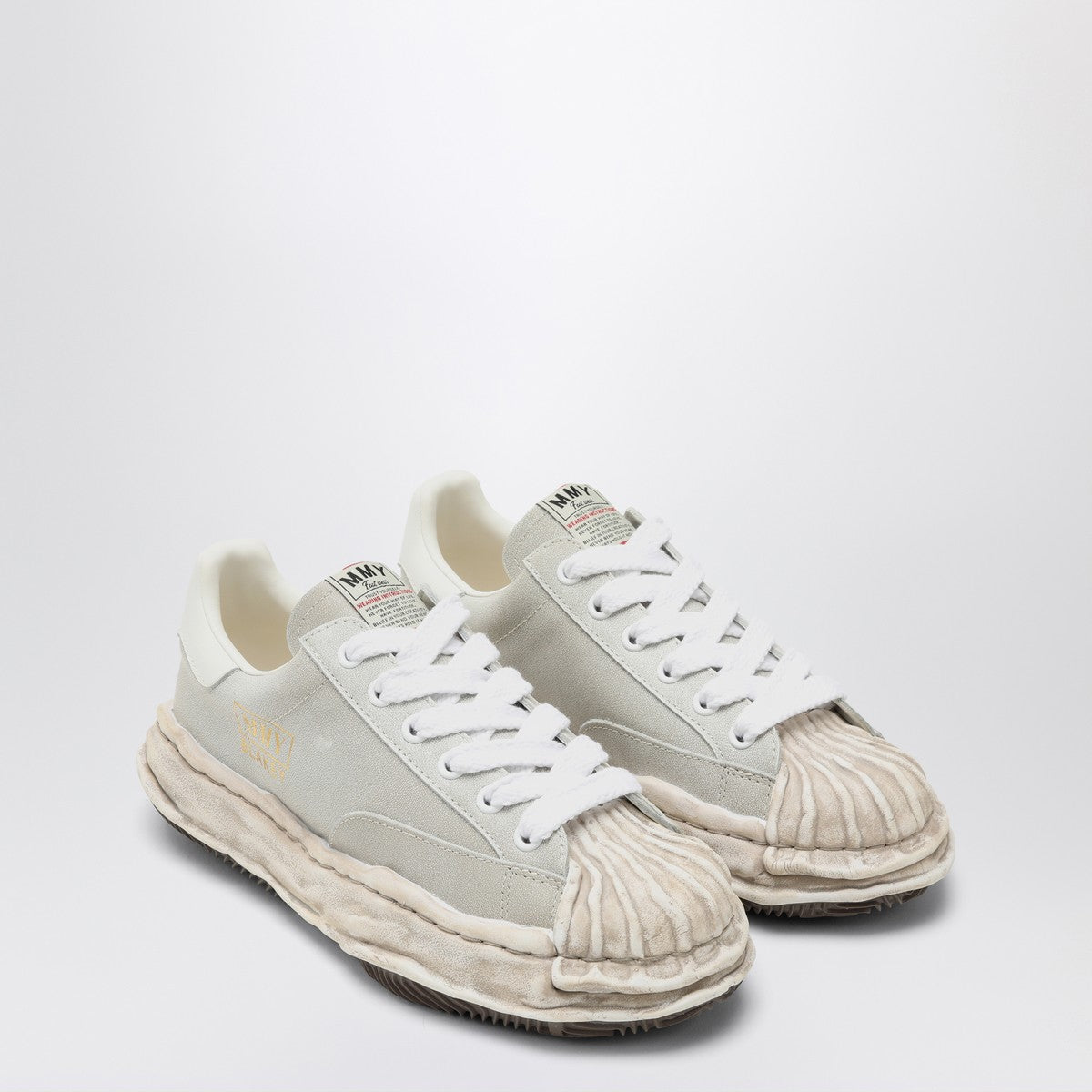 Maison MIHARA YASUHIRO Blakey light grey leather low trainer Maison MIHARA YASUHIRO