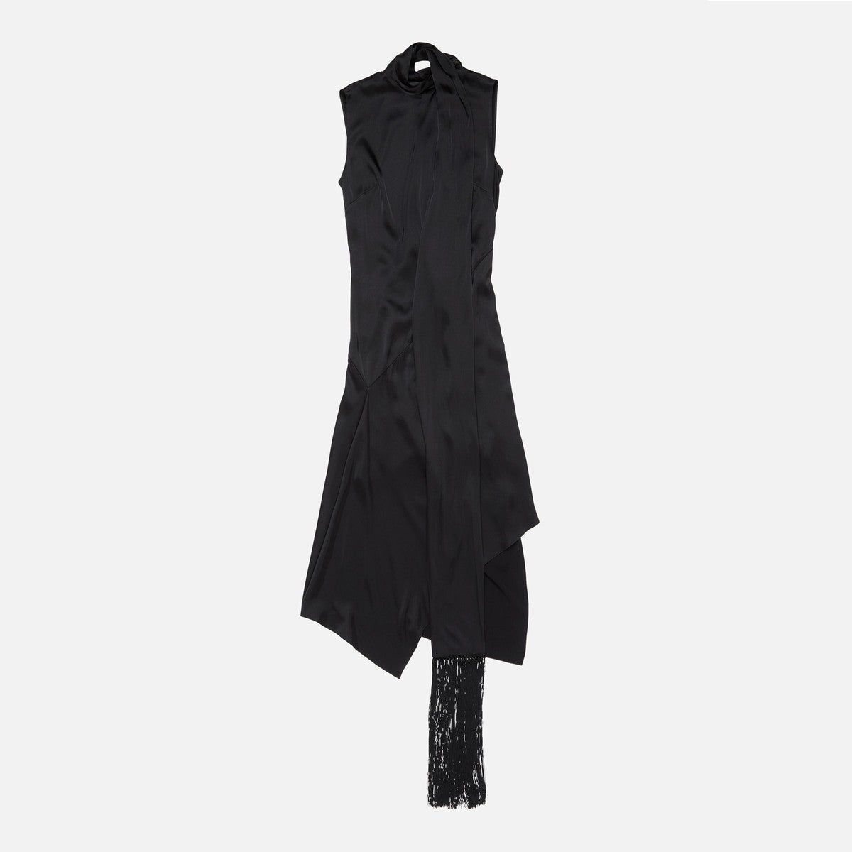 Acne Studios Black satin dress with scarf Acne Studios