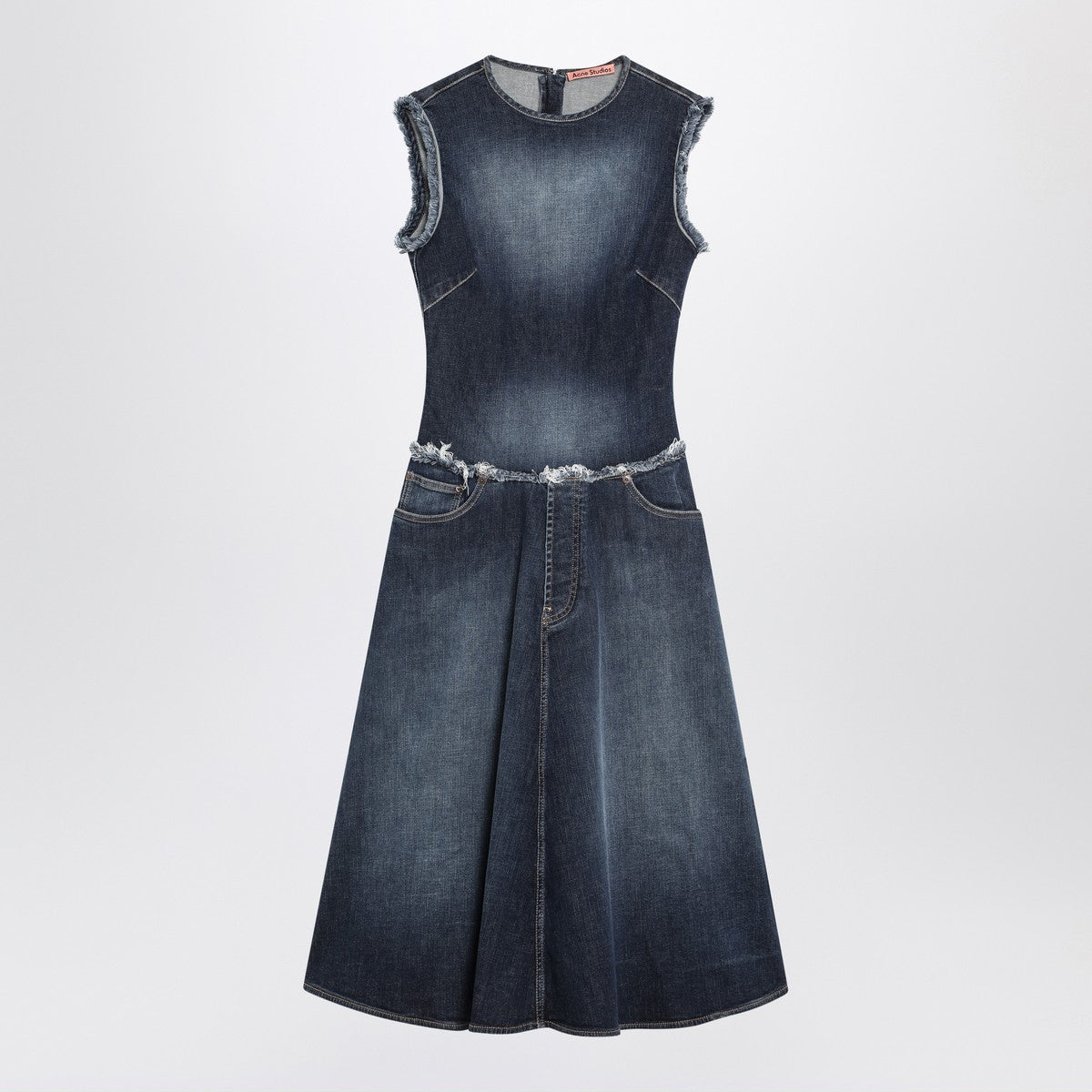 Acne Studios Blue layered denim midi dress Acne Studios