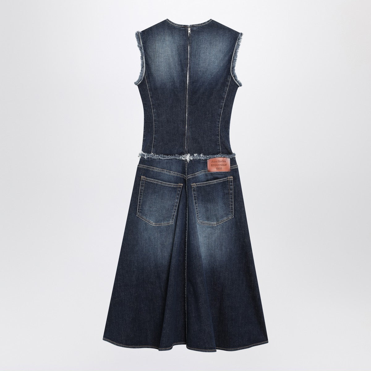 Acne Studios Blue layered denim midi dress Acne Studios