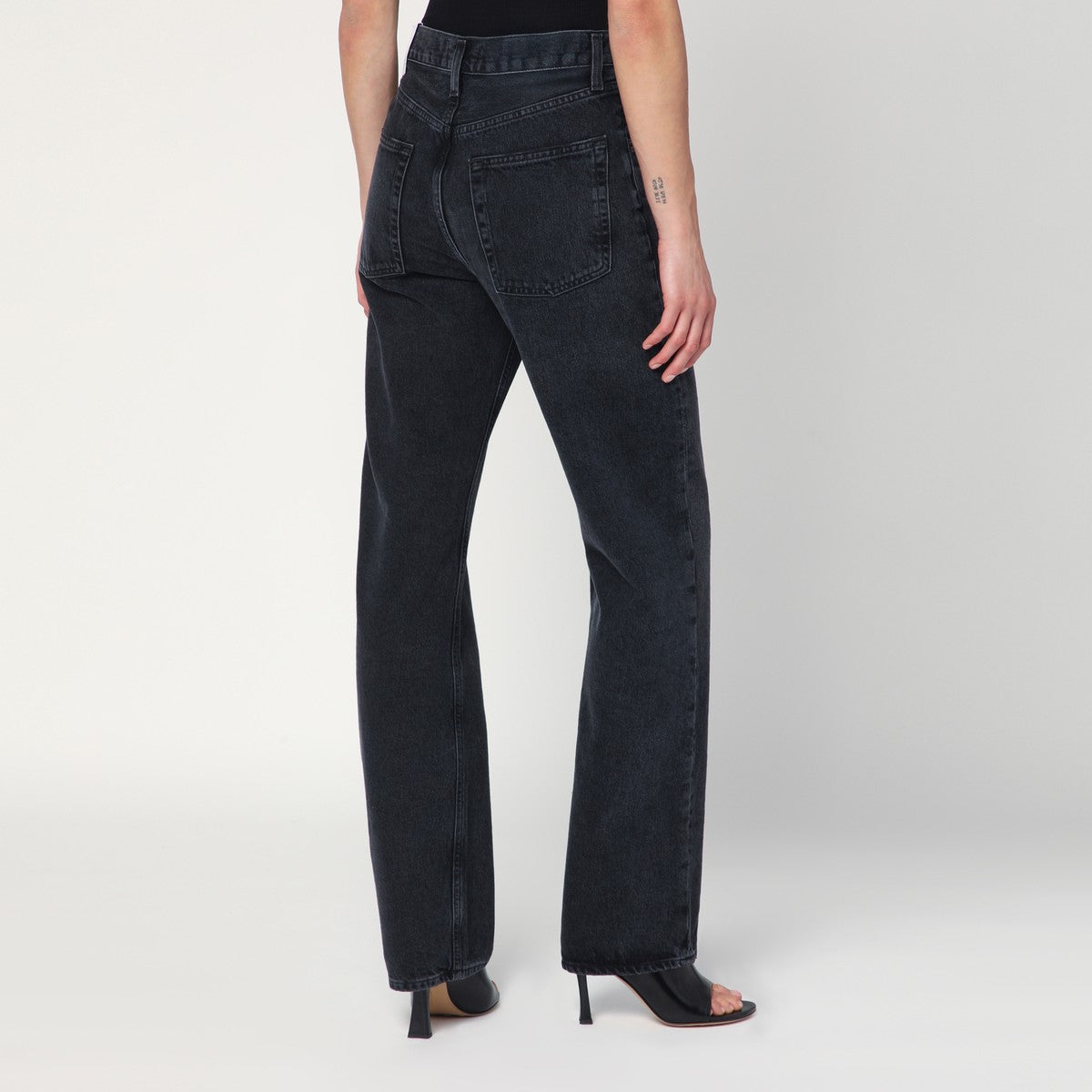 AGOLDE Black V-Waist Kelly jeans in recycled denim Agolde
