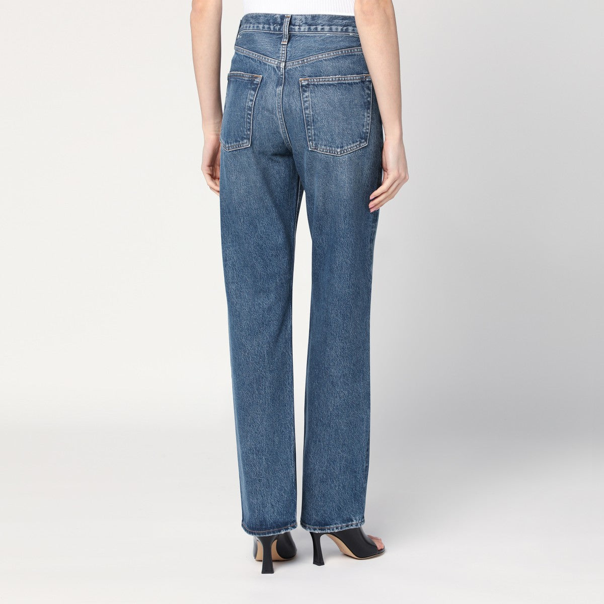 AGOLDE Blue jeans with a faded effect in blended regenerated denim Agolde