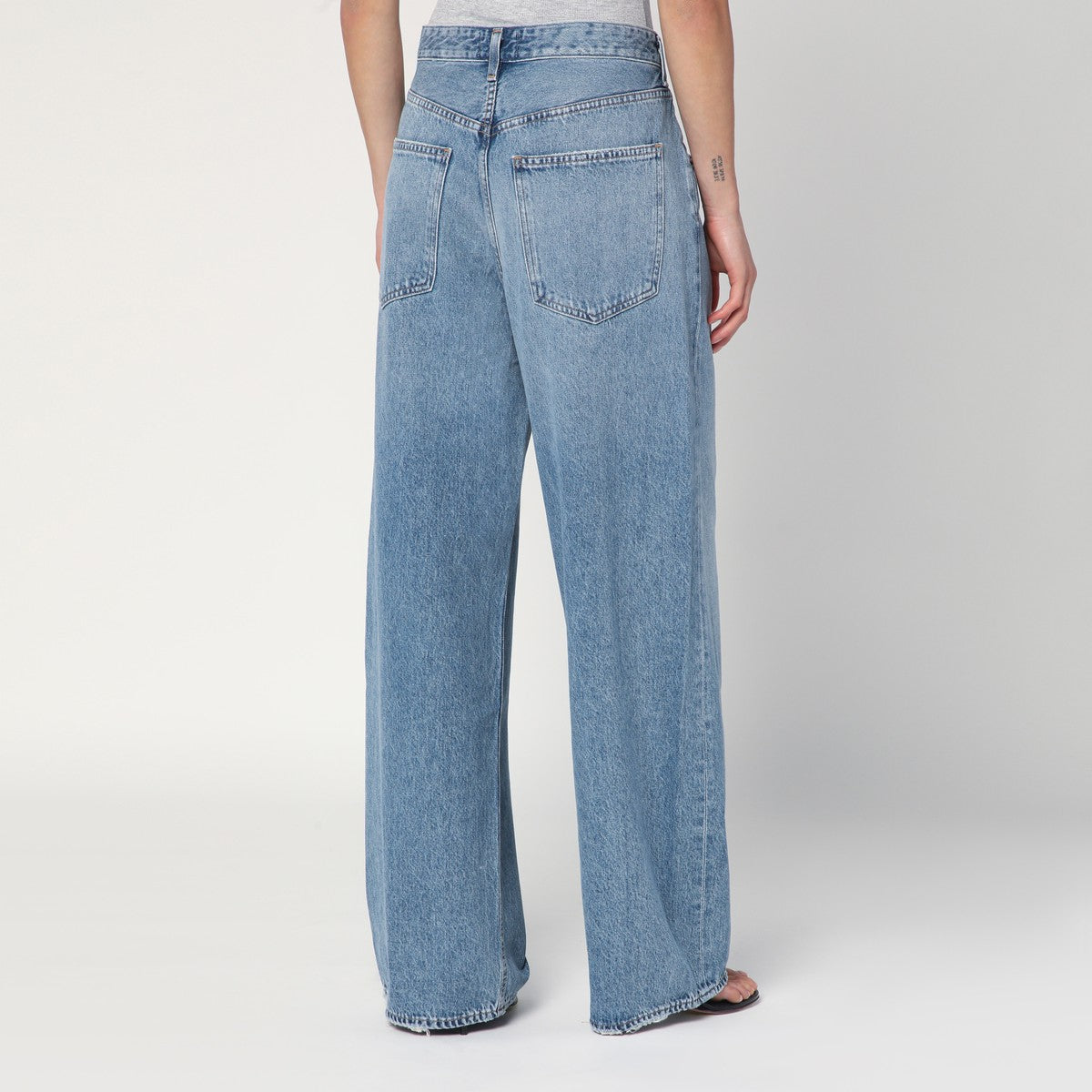 AGOLDE Wide blue Vana Fold jeans with washed effect Agolde