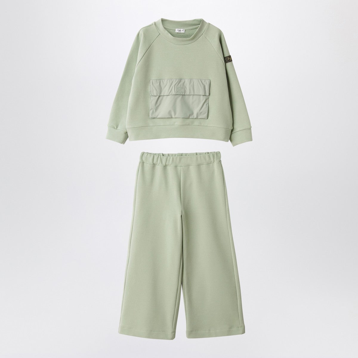 Il Gufo Sage green two-piece cotton suit Il Gufo