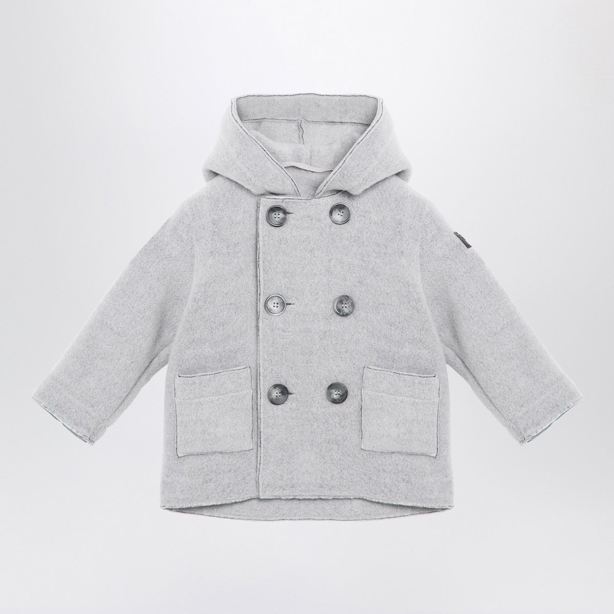 Il Gufo Grey double-breasted fleece jacket