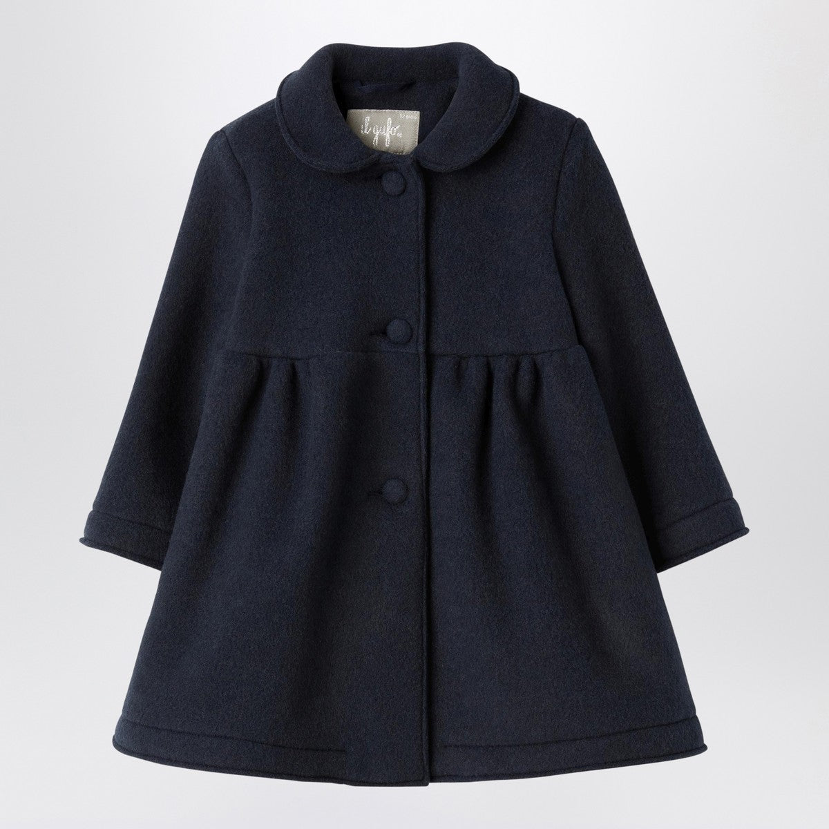 Il Gufo Blue couture fleece coat Il Gufo