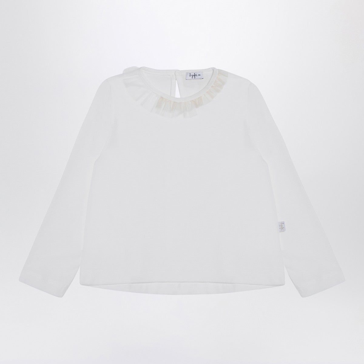 Il Gufo White jersey with ruffle collar Il Gufo