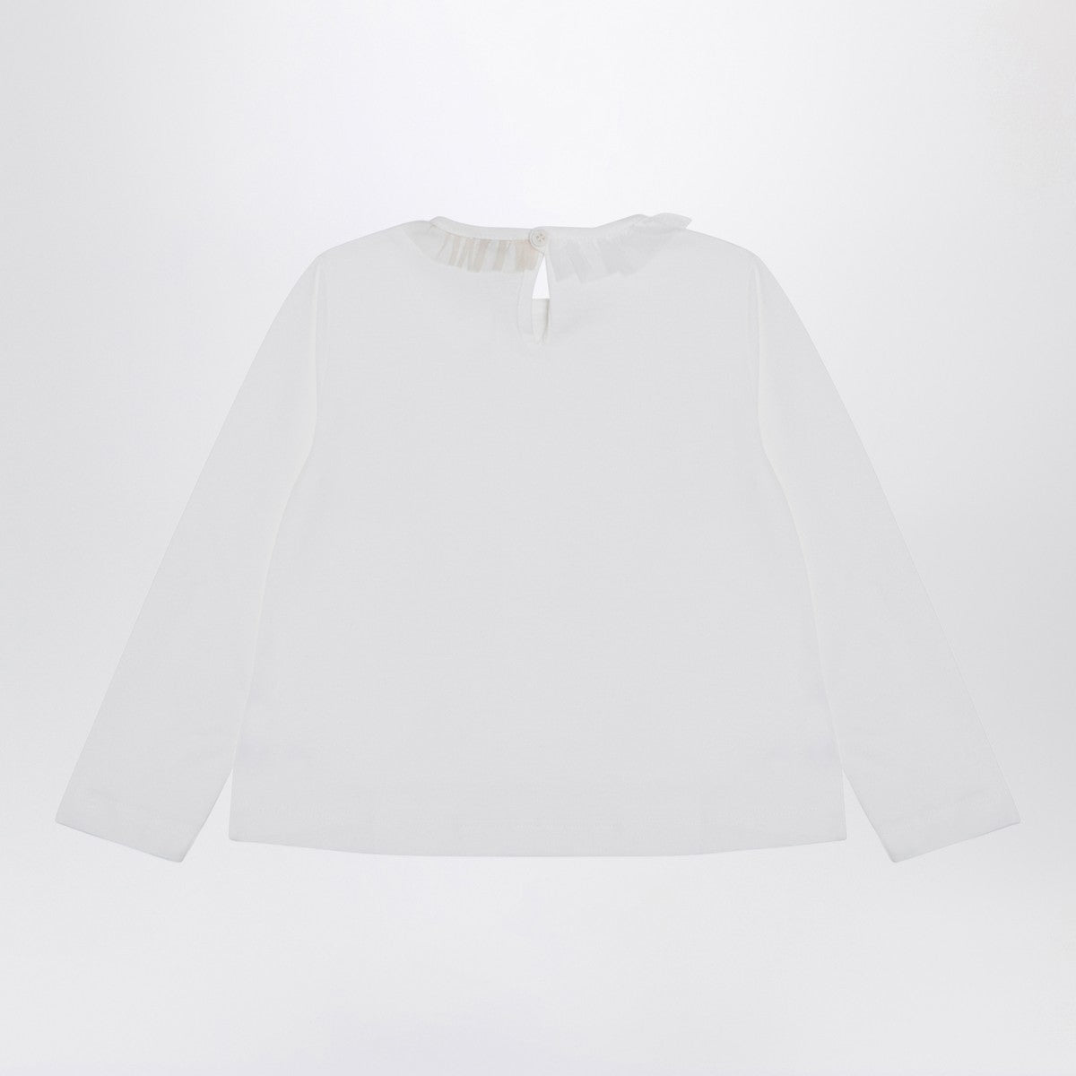Il Gufo White jersey with ruffle collar Il Gufo