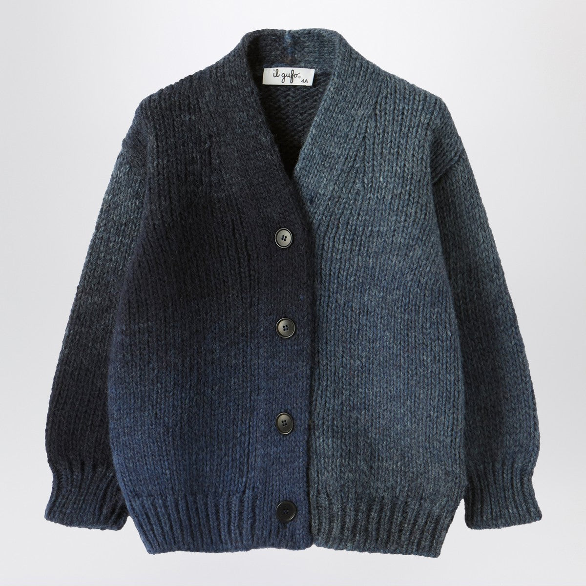Il Gufo Blue gradient wool blend cardigan Il Gufo