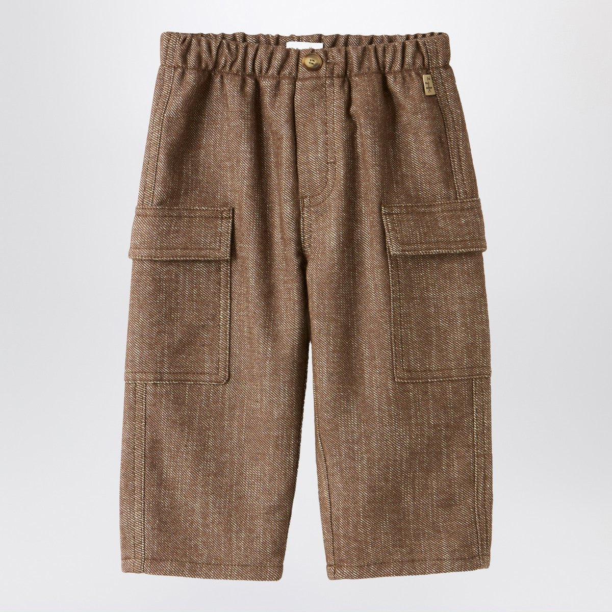 Il Gufo Brown cotton-blend cargo trousers Il Gufo