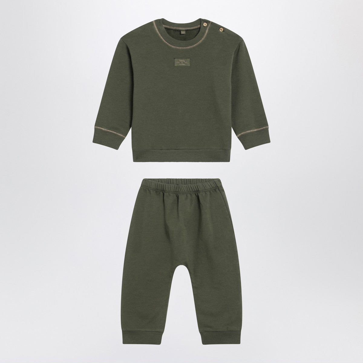 Teddy & Minou Moss green two-piece cotton suit Teddy & Minou