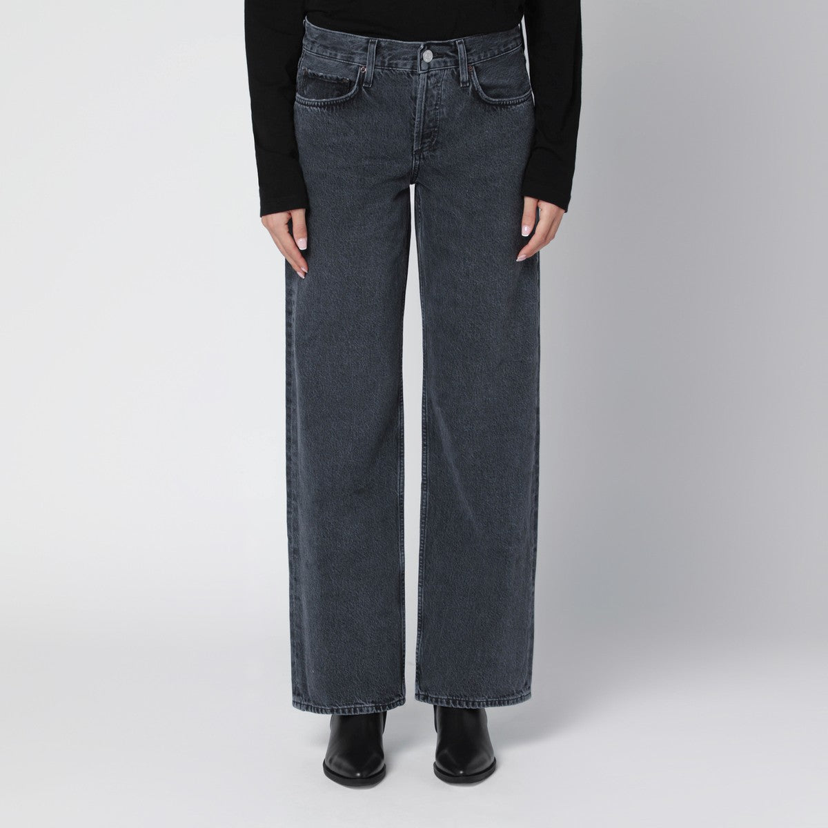 AGOLDE Black faded-effect jeans Agolde