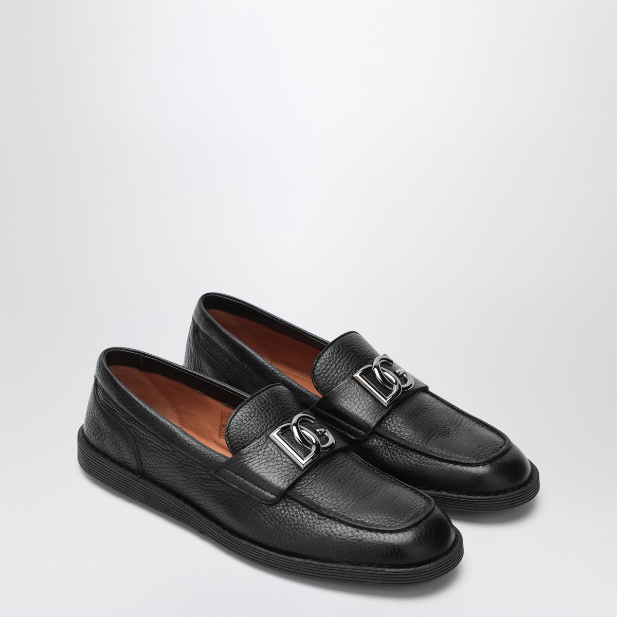 Dolce & Gabbana Dolce&Gabbana Black leather loafers with DG logo Dolce & Gabbana
