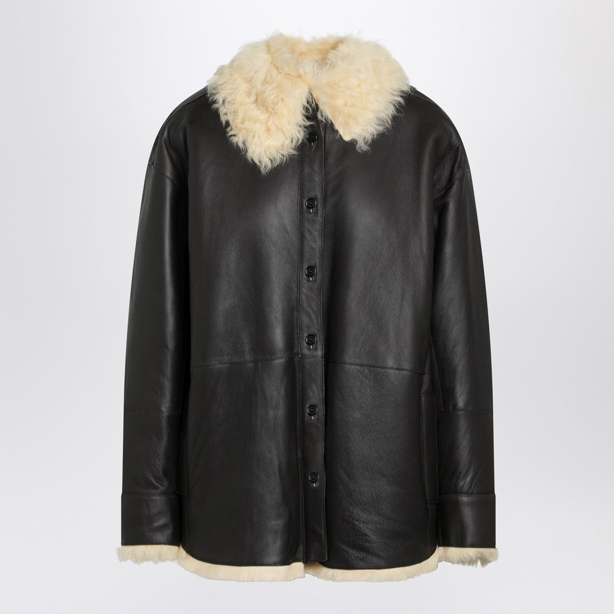 Acne Studios Shearling shirt jacket coffe brown Acne Studios