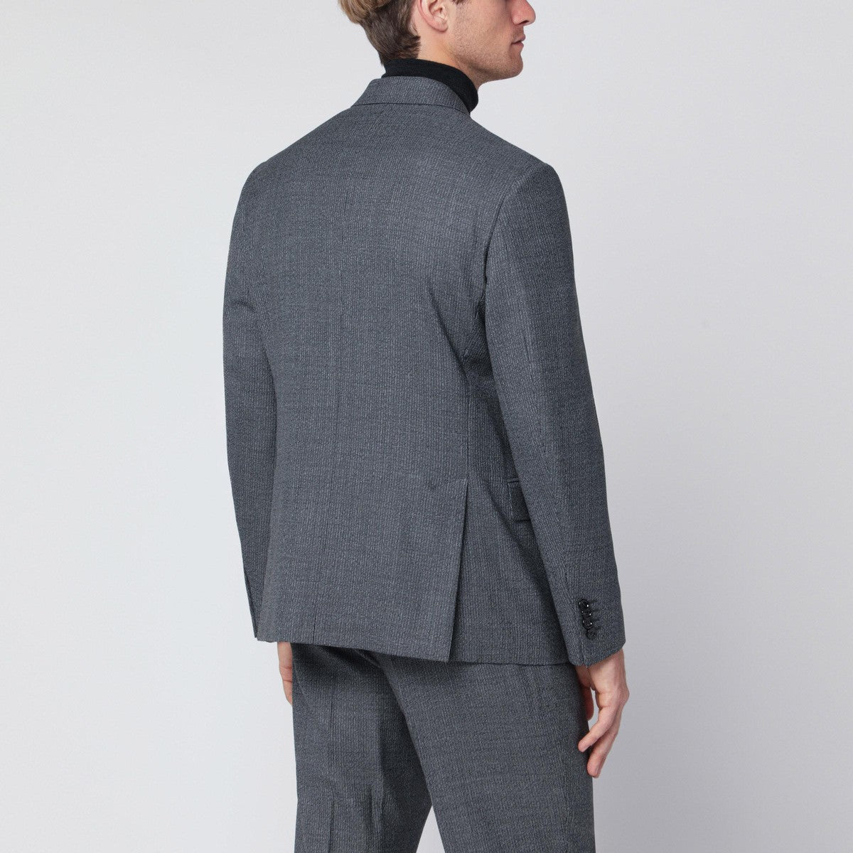 Lardini Grey wool double-breasted jacket Lardini